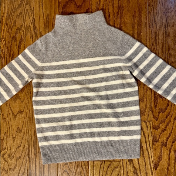 VINCE Plush Cashmere Breton Stripe Funnel Neck Sweater NWOT - Picture 9 of 16